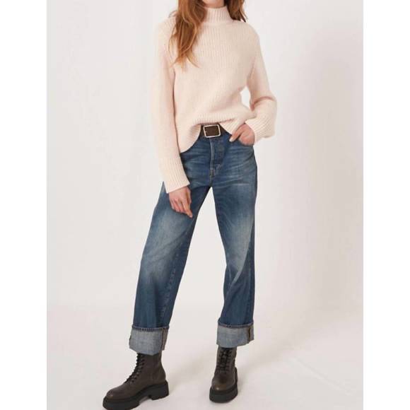 NEW REPEAT CASHMERE chunky knit cashmere sweater in cream - Picture 4 of 6